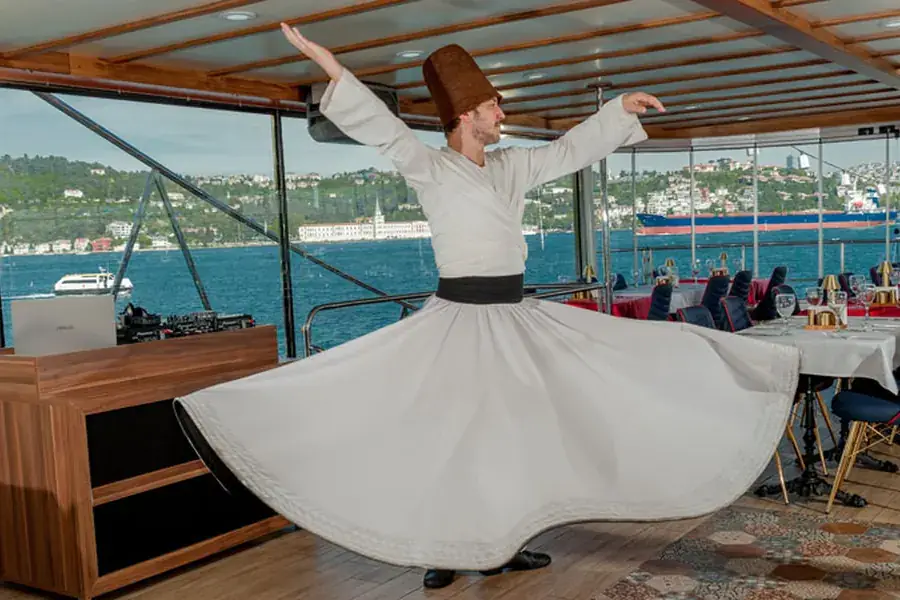 Whirling dervish performing on the Bosphorus dinner cruise