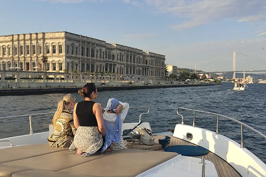 Çırağan Palace seen from the deck of the sunset cruise