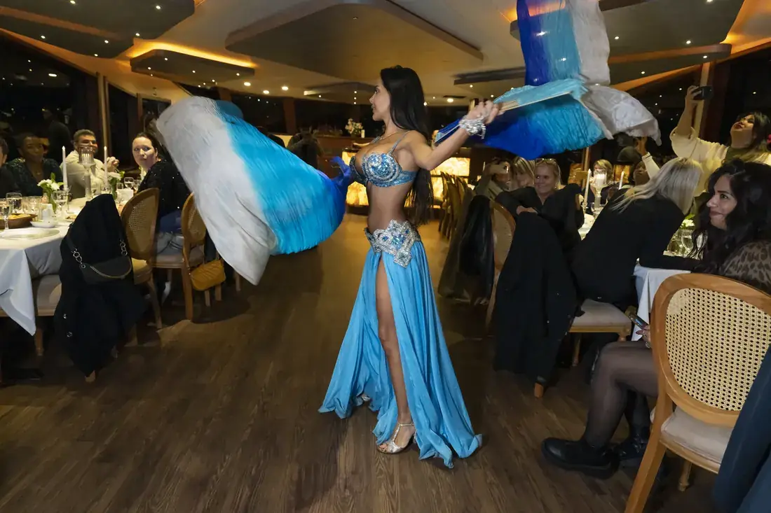Belly dancer performing at a corporate dinner cruise