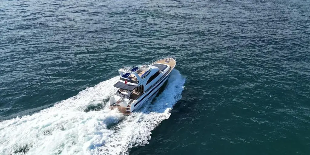 Blue Horizon cruising from above