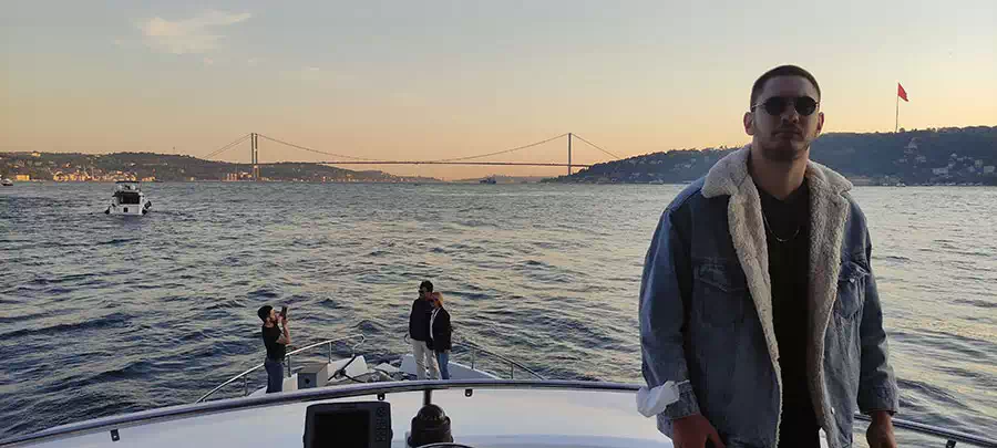 Historic buildings along the Bosphorus shore in Istanbul