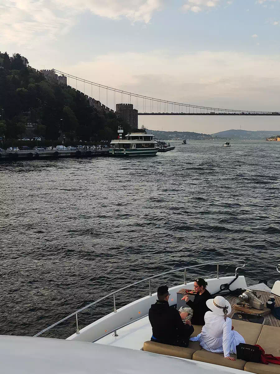 Istanbul skyline at dusk from a Bosphorus sunset cruise