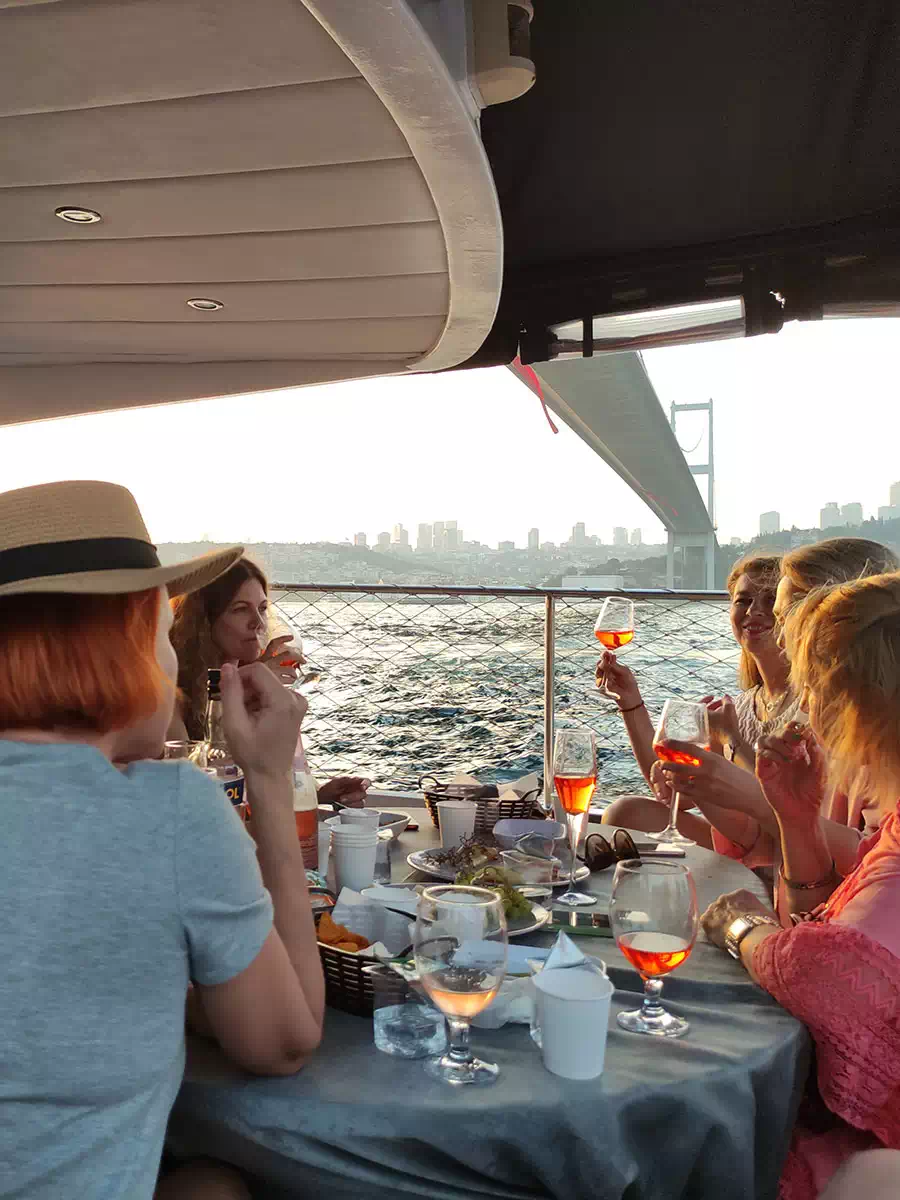 Bosphorus Bridge seen from a private yacht cruise