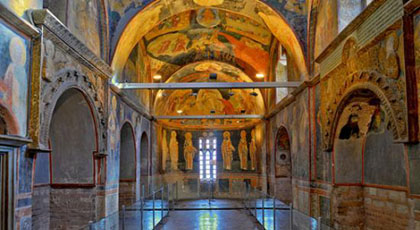Byzantine mosaics inside the Chora (Kariye) building in Istanbul