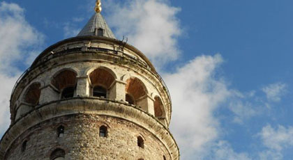 Galata Tower rising above the rooftops of Beyoglu, Istanbul