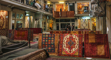 Vaulted, painted street inside the Grand Bazaar, Istanbul