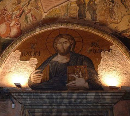 Fresco in the side chapel of the Chora Church in Istanbul