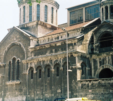 Facade of the Church of Saints Peter and Paul in Galata, Istanbul