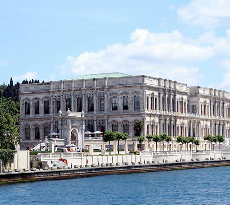 Ornate gate of Dolmabahçe Palace in Beşiktaş, Istanbul