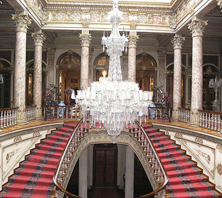 Dolmabahçe Palace facade on the European shore of the Bosphorus