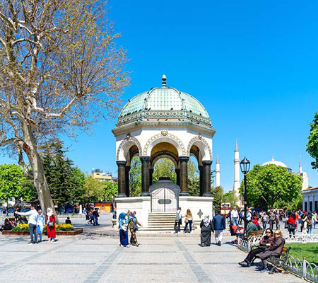 The octagonal German Fountain on Sultanahmet Square, Istanbul