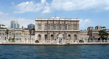 Dolmabahçe Palace on the European shore of the Bosphorus