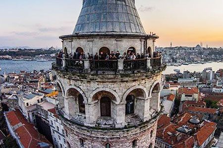 Galata Tower above Karakoy near the southern entrance of the Bosphorus