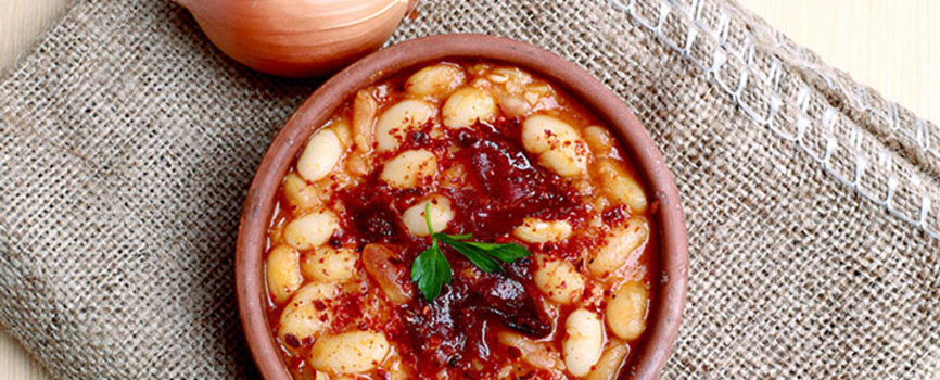 Kuru fasulye, Turkish white bean stew, a speciality of Suleymaniye