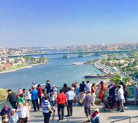 View of the Golden Horn from the terrace on Pierre Loti Hill, Istanbul