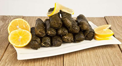 Yaprak sarma, stuffed vine leaves with olive oil